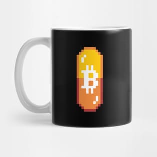 Bitcoin Orange Pill Pixel Art Mug